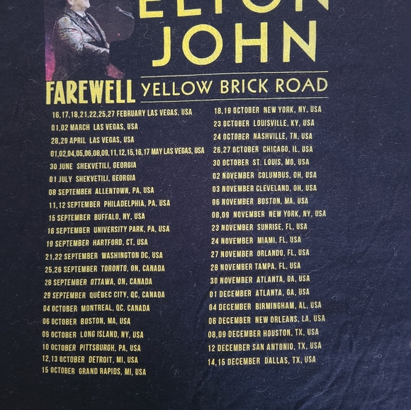 ELTON JOHN CONCERT TEE UNISEX - Picture 5 of 6
